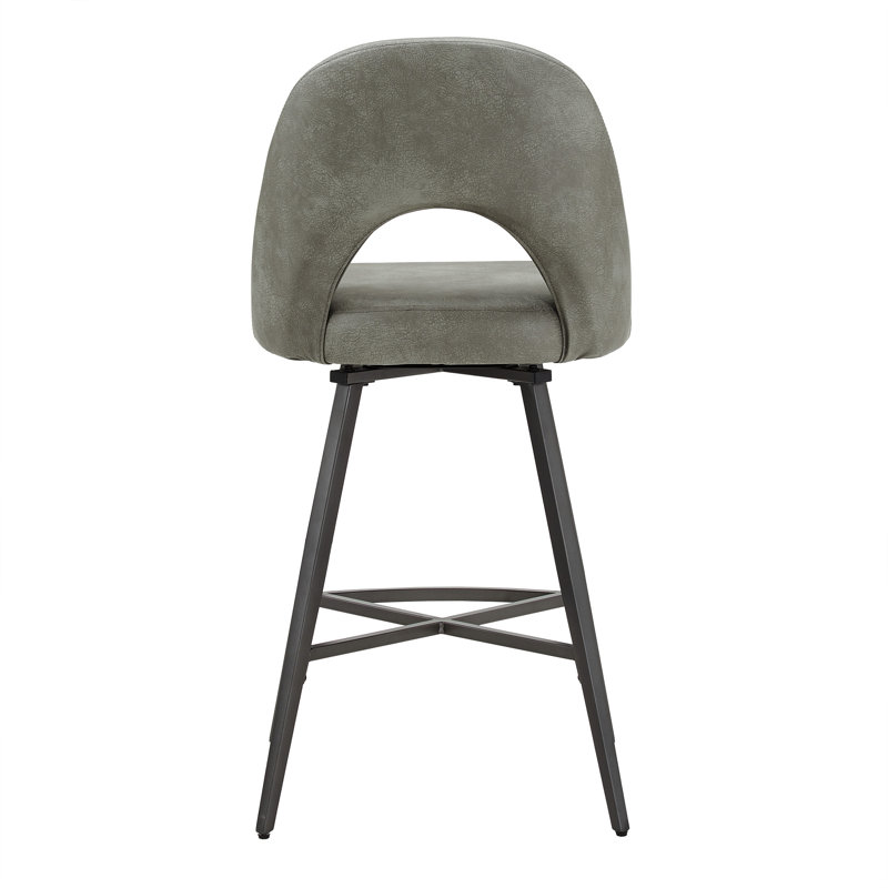 Mercury Row® Etna Swivel Upholstered Counter Stool with Metal Frame